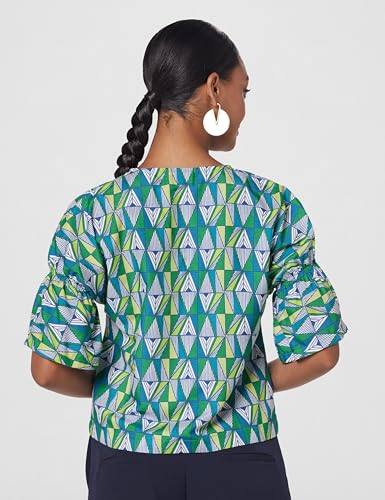Image of RIVER Women's Rayon Geometric Half Sleeve Regular Fit Blouse