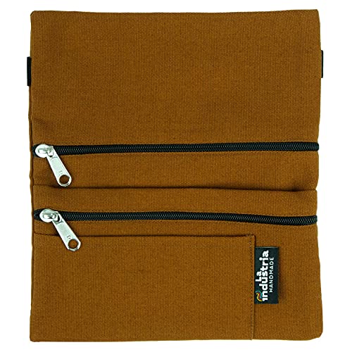 Blague à tabac en coton bio - Pochette pour filtres, papier à rouler et briquet - Étui de voyage polyvalent pour transporter et organiser (Brune)