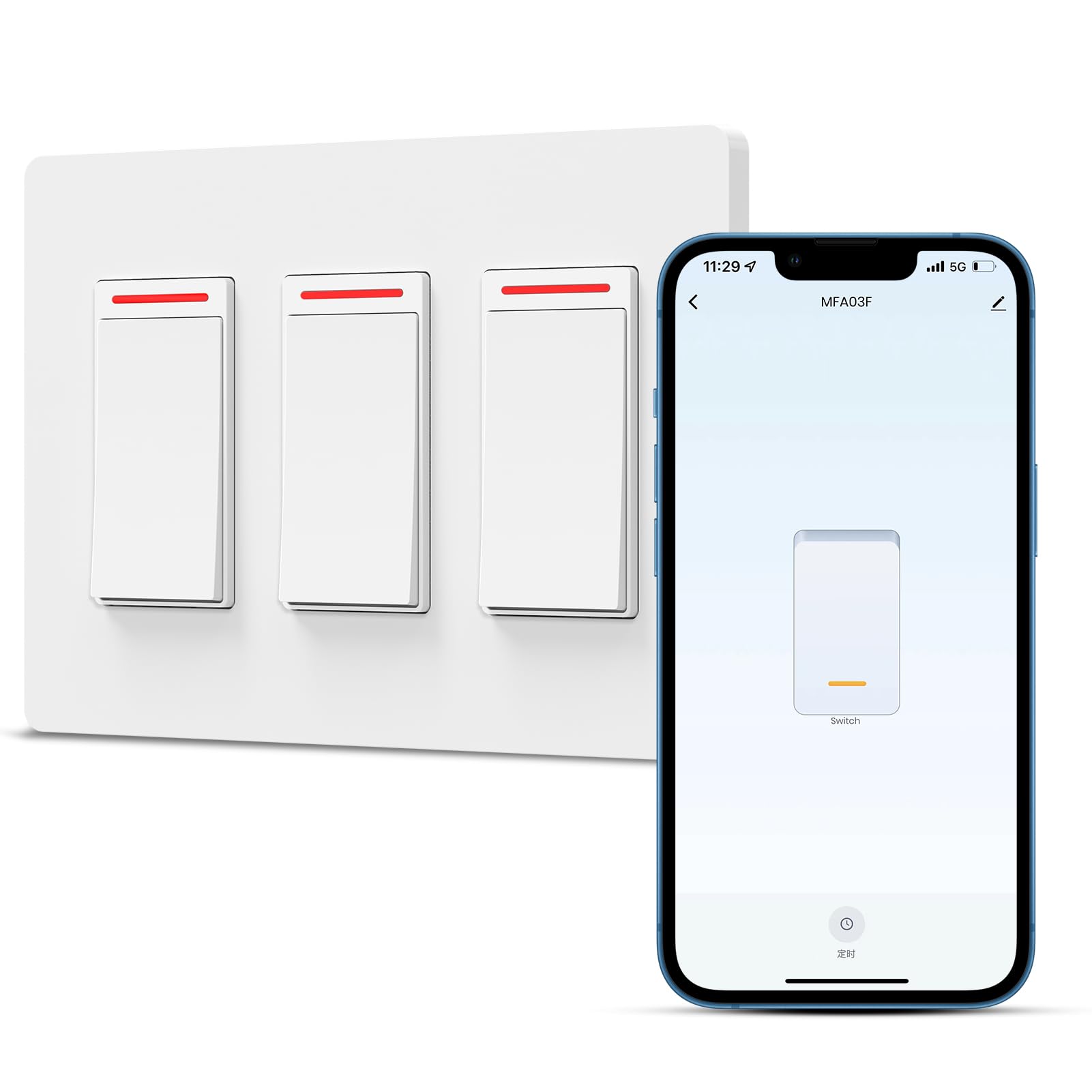Milfra 3Gang Smart Light Switch Single-Pole 2.4GHz WiFi,2024 New Model 10A,Works with Siri, Alexa and Google Home,Voice and Remote Control,Neutral