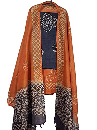Image of STB-SILK TEXTILES BHAGALPUR Salwar Suit Cotton Silk Batik Print Dress Material Unstitched Suits Piece With Dupatta Dress material for women & girls