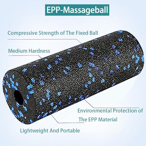 Mini Foam Roller - Muscle Massage Rollers for Trigger Point Therapy, Myofascial Release, Deep Tissue Fitness Massage & Relax Tight Muscles, Peanut Ball & Trigger Point (Blue)