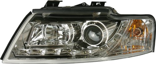 AutoStyle Set Headlights in DRL-Look compatible with Audi A4 B6 Convertible 2002- - Chrome