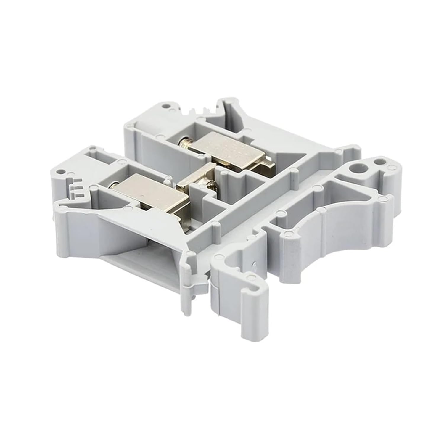 50 PCS Din Rail Terminal Block UK-6N Universal Class Connector Screw Connection Terminal Strip Block UK6N Wire Conductor(Gray)