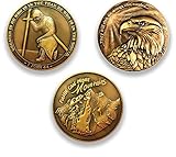 Logos Trading Post Antique Gold Plated Christian Challenge Coins | Task Ahead I Can Do All Things...