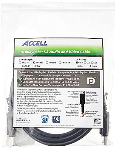 Accell DisplayPort - DisplayPort, 2 m, cavo