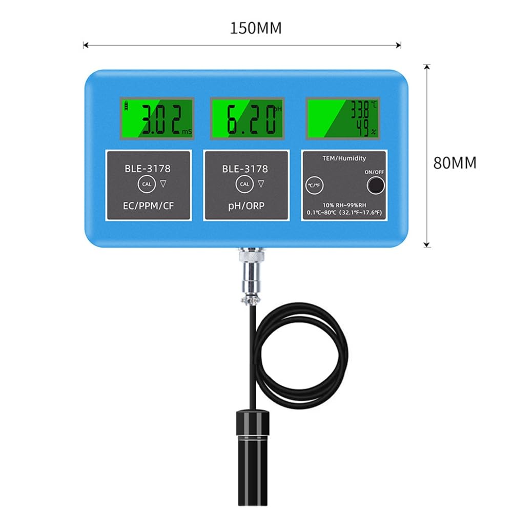 Probador de Calidad del Agua Wifi 7 en 1, ORP, TDS, EC, Temperatura y Humedad, Analizador en Línea para Acuarios, Monitor de Análisis de Agua