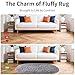 Noahas Fluffy Grey Rugs for Bedroom Living Room,2.6'X5.3' Oval Throw Rug for Kids Room,Shag Hallway Runner Rug,Small Soft Shaggy Bedside Non-Slip Plush Nursery Dorm Carpet Home Decor Aesthetic