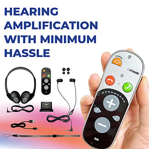Behear Smarto Hearing Amplifier For Mild To Severe Hearing Difficulties | Bluetooth Connectivity Headset | Pocket-Sized, Rechargeable & Adjustable | Enhances Conversations, Phone Calls & Tv Listening #TOP2