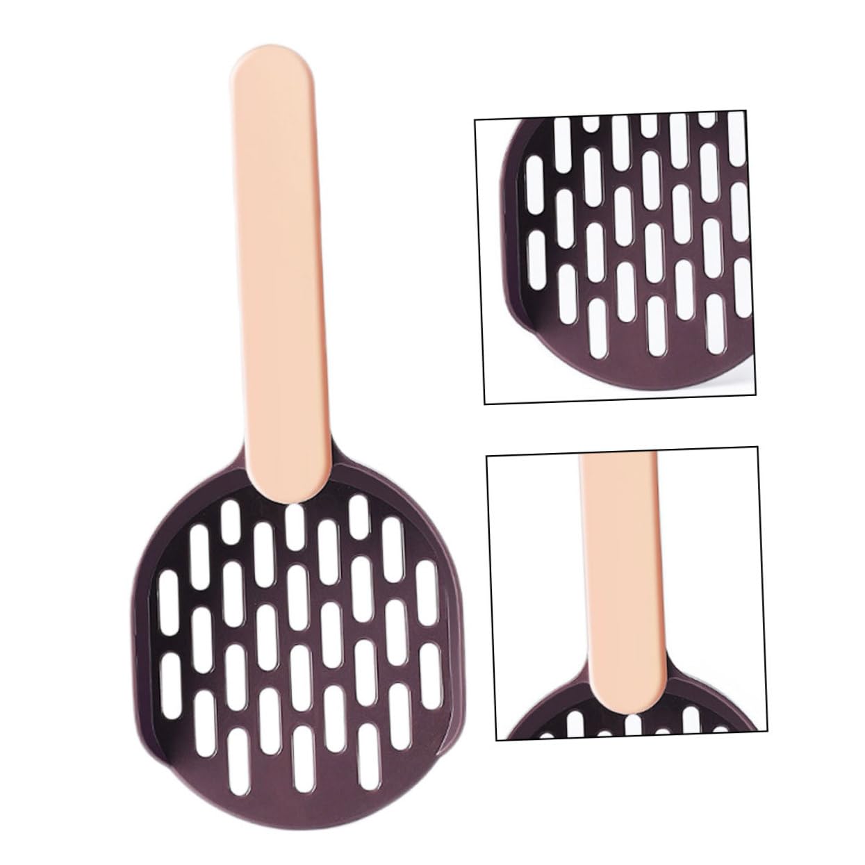 Beavorty 3 Set di Piccola Paletta per Lettiera per Gattini Paletta per Lettiera per Animali Domestici Design a Mezzo Robusto Materiale ABS/caffè Facile da Usare 2 Pezzi*3