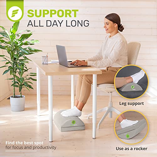 Image of ErgoFoam Foot Rest for Under Desk at Work - Chiropractor Endorsed 2in1 Adjustable Premium Under Desk Footrest - Ergonomic Desk Foot Rest with High-Density Compression-Resistant Velvet Soft Foam (Grey)