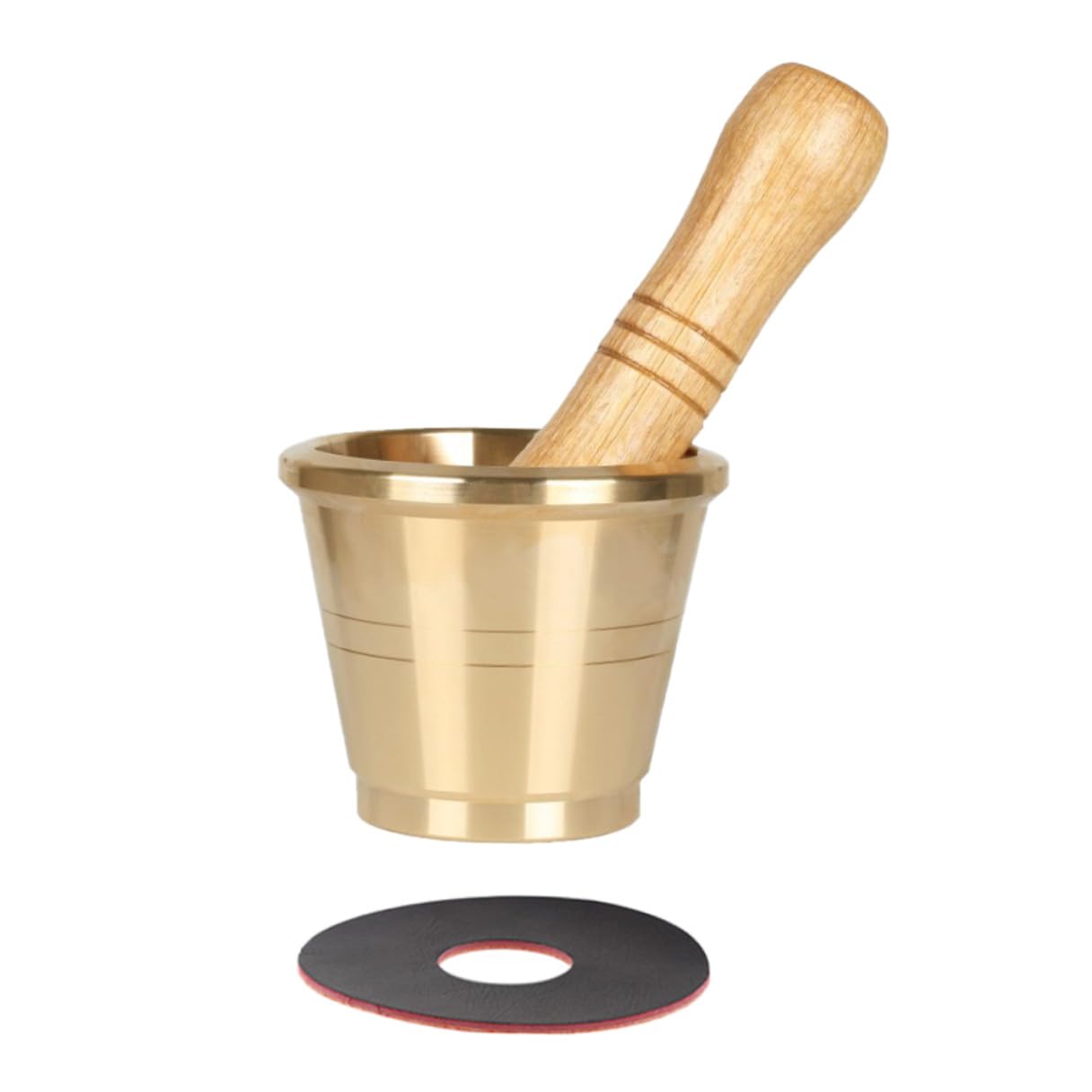 NUOBESTY Retro Copper Mortar and Pestle for Grinding Pills Spices Garlic and Medicinal Powders Small Traditional Chinese Grinding Bowl with Stable Base and Design for Kitchen and Home Use