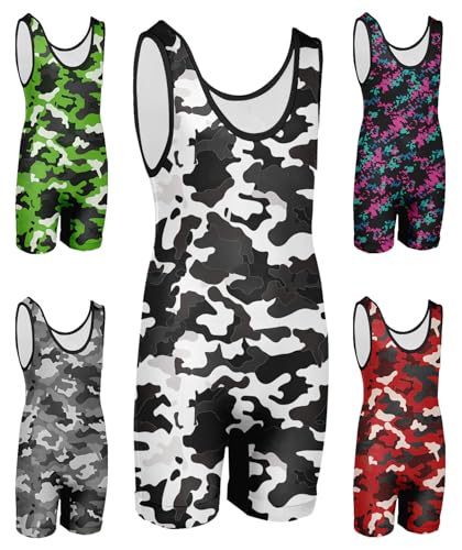 DEHAHA Boys Girls Wrestling Uniforms Comfortable Stretchy Onesie for Training, White