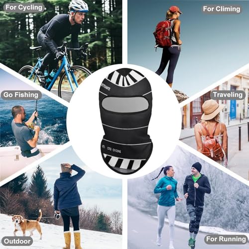Balaclava para Hombres y Mujeres, Máscara de Esquí Clásica en Negro con Cinta de Película, Cubreboca Integral para Ciclismo, 1 Unidad, Estilo miniatura 6