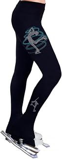 Figure Skating Pants Women's High Waist Roller Figure Skating Leggings Pants Breathable Soft Winter Ice Skating Pants Stretchy Training Competition Skating Wear
