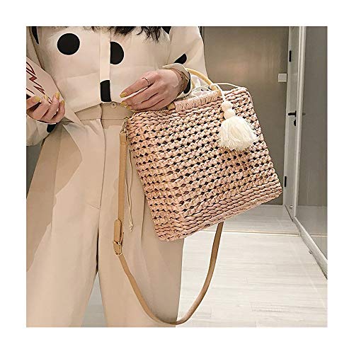 Bolso cruzado de verano para mujer con flecos y asa de madera miniatura 5