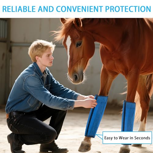 Image of Horse Fly Boot,Loose Fitting Fly Boots for Horses Set of 4,Leggings for Horse Design Protect Horses Legs No More Horsefly Nuisance Greatly&Reduce Stressful Stomping,Breathable /Universal