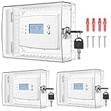 3 PCS Thermostat Lock Box with Key, Large Thermostat Cover with Lock for Thermostat on Wall, AC Control Lock Box Cover with Key, Air Conditioner Lockbox Fits Thermostats 4' H x 6' W or Smaller