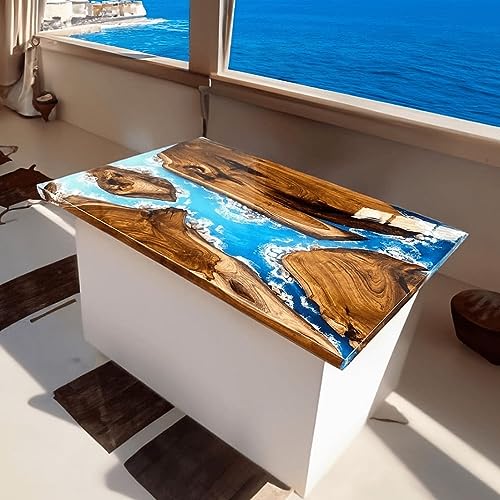 NAV KONST epoxy resin ocean beach art solid wood table customized