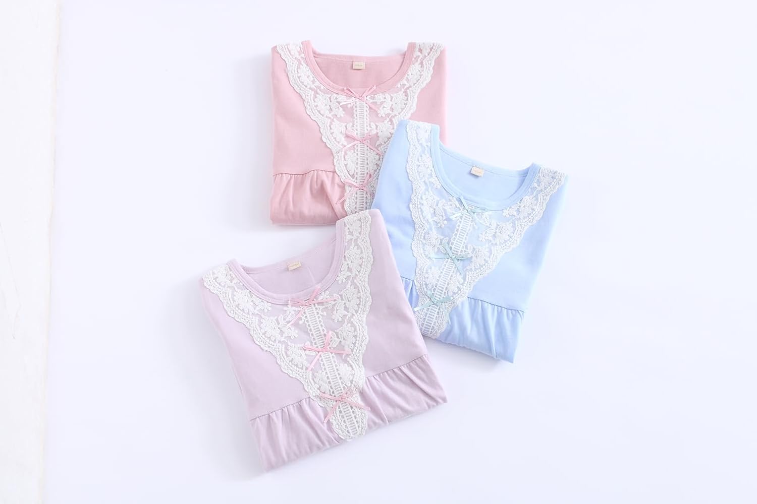 BANGSAUR Girls Cotton Dress, Lace Dress Girl Sleeping Gown 3-15 Years - Image 6