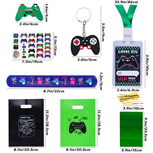 94 Pièces Jeu Vidéo Fournitures de Fête Enfants de Jeu Vidéo Party Pass VIP Bracelets Slap Bracelet Porte Clés de… - Image 8