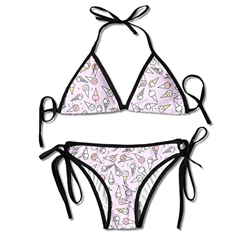 VTYOSQ Patrón de Azulejos de Las Mujeres de Plantas de Cactus Verde Traje de baño Bikini Trajes de baño