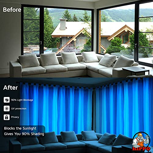 Image of HIPPO Polyester Waterproof Rain Protection Curtains for Outdoor Balcony UV & Sun Protection Curtain (4.5FTX7.5FT, WR-Azure, Pack of 2)