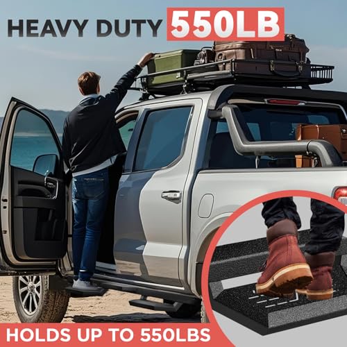 Estribos laterales negros acero carbono para Silverado miniatura 6