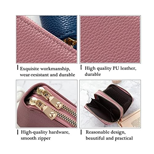 Women's Short Large Capacity Zipper Card Holder PU Leather Wallets Female Small Coin Purse Business ID Cases Pocket (Color : A) (C)3