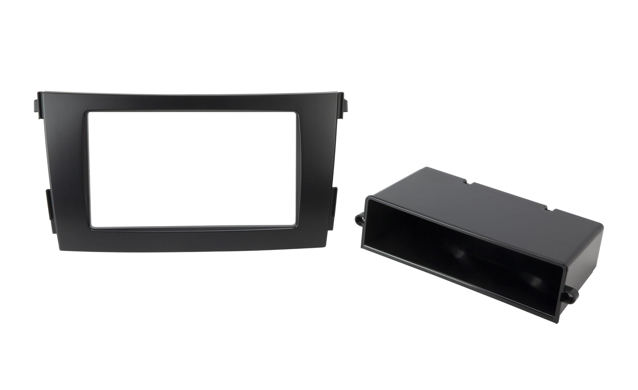 Scosche TA2101B Double DIN or Single DIN with Storage Pocket Radio Install Dash Kit Compatible with Select 2009-2013 Toyota Corolla with Factory Black Dash - Aftermarket Car Stereo Installation Kit