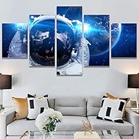 SIGNWIN 5 Panel Canvas Wall Art Modern Art Astronomy & Space Contemporary Cosmic Dramatic Mixed Media Multicolor for Home Decorations Ready to Hang - 60