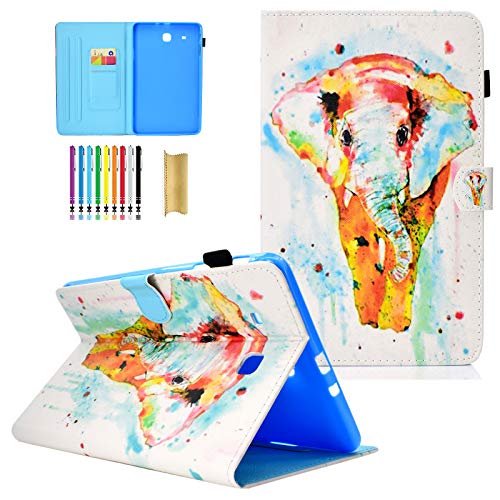 LittleMax Galaxy Tab E 9.6 Case, Slim Fit Folio Flip Synthetic Leather Protective Card Slots Cover for Galaxy Tab E 9.6