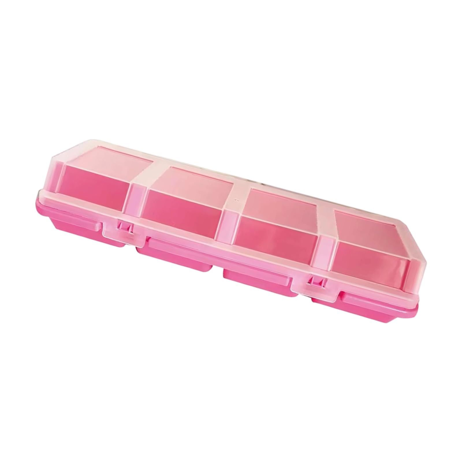 Hardware Storage Case 4 Compartment Organizer Box with Clear Lid and Latch Closure for Screws and Small Items