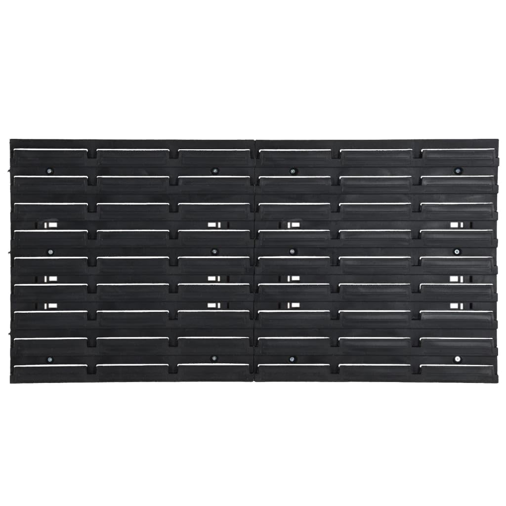 Set estantes Taller 26 pzas Polipropileno Rojo y Negro 77x39 cm,Organización y Almacenamiento de Herramientas,Armarios para Herramientas,2.11kg-152204