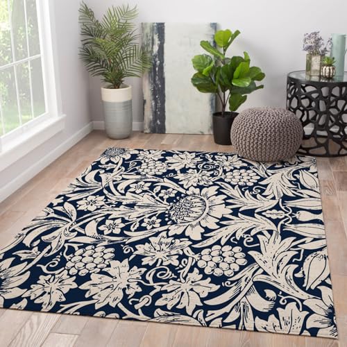 Tapis rétro Morris style raisins fleurs lavable pour éviter les taches
