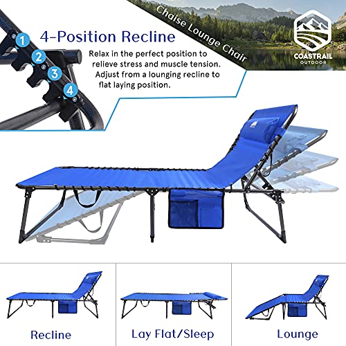 Coastrail Outdoor Folding Chaise Lounge Chair 4 Position Foldable Patio