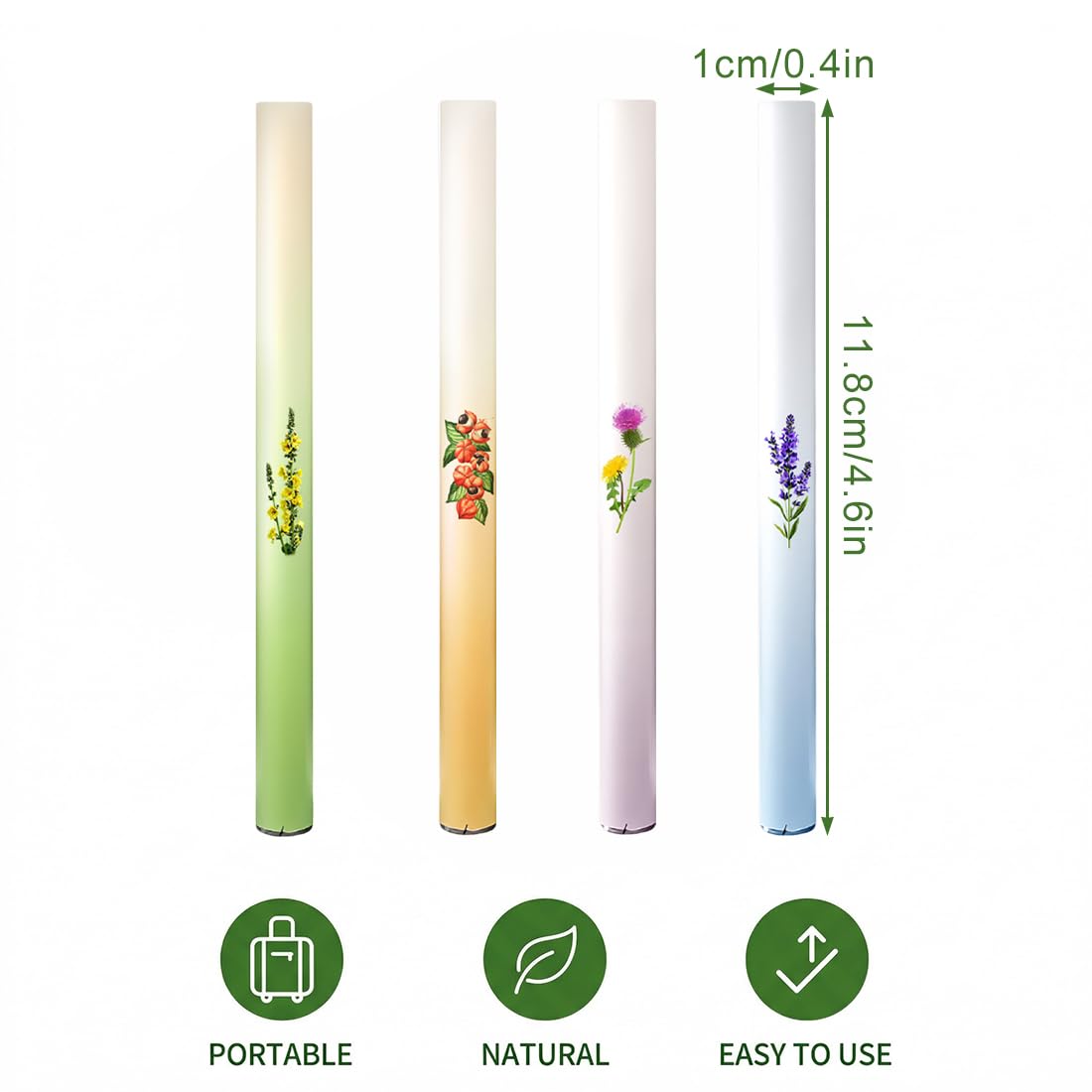 Set Da 4 Pezzi Diffusore Di Erbe, Herbal Diffuser, Herbal Diffuser Smoke, Herbal Diffuser Pen, Con Estratti Di Verbasco, Portatile, Per Il Benessere Respiratorio