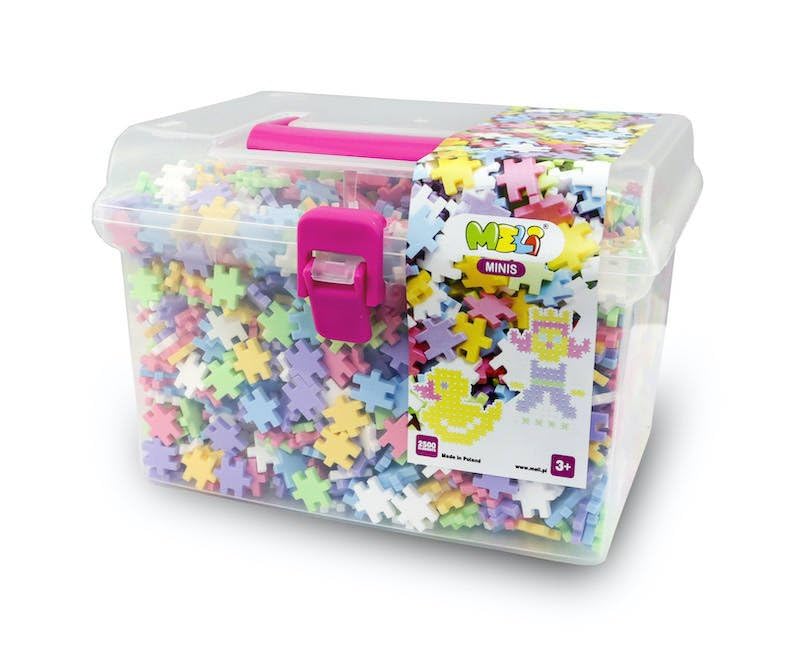 Meli Minis Pastel 2500 Teile Konstruktionsset für Kinder, Bausteine 1,5 cm x 1,5 cm, pädagogisch, fördert Kreativität, Logisches Denken, für Kinder ab 3 Jahren, CE Zertifiziert