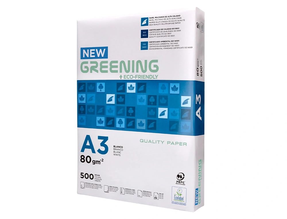 Greening FSC - Papel Universal A3, 80 g/m², 2500 hojas. 163729