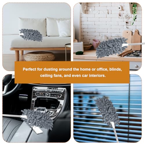 Plumeau microfibre lavable pour ventilateur de plafond et meubles hauts sans poussière - 7
