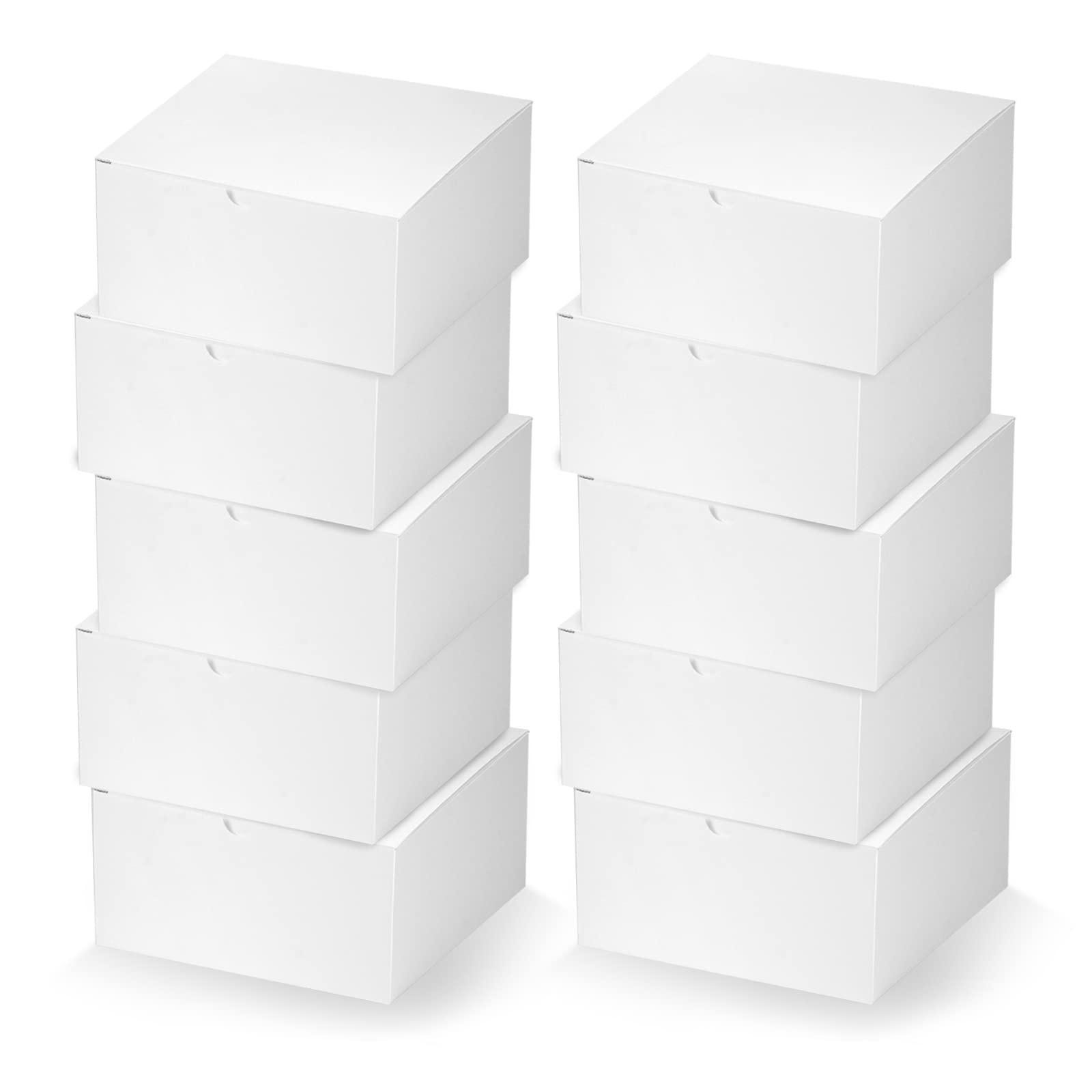 Bumlon Gift Boxes with Lids for Gifts, 10 Pack, 8 x 8 x 4 Inches, Bridesmaids Proposal Box, Paper Gift Box for Wedding Gift, Birthday, Party, Christmas (8 inch)