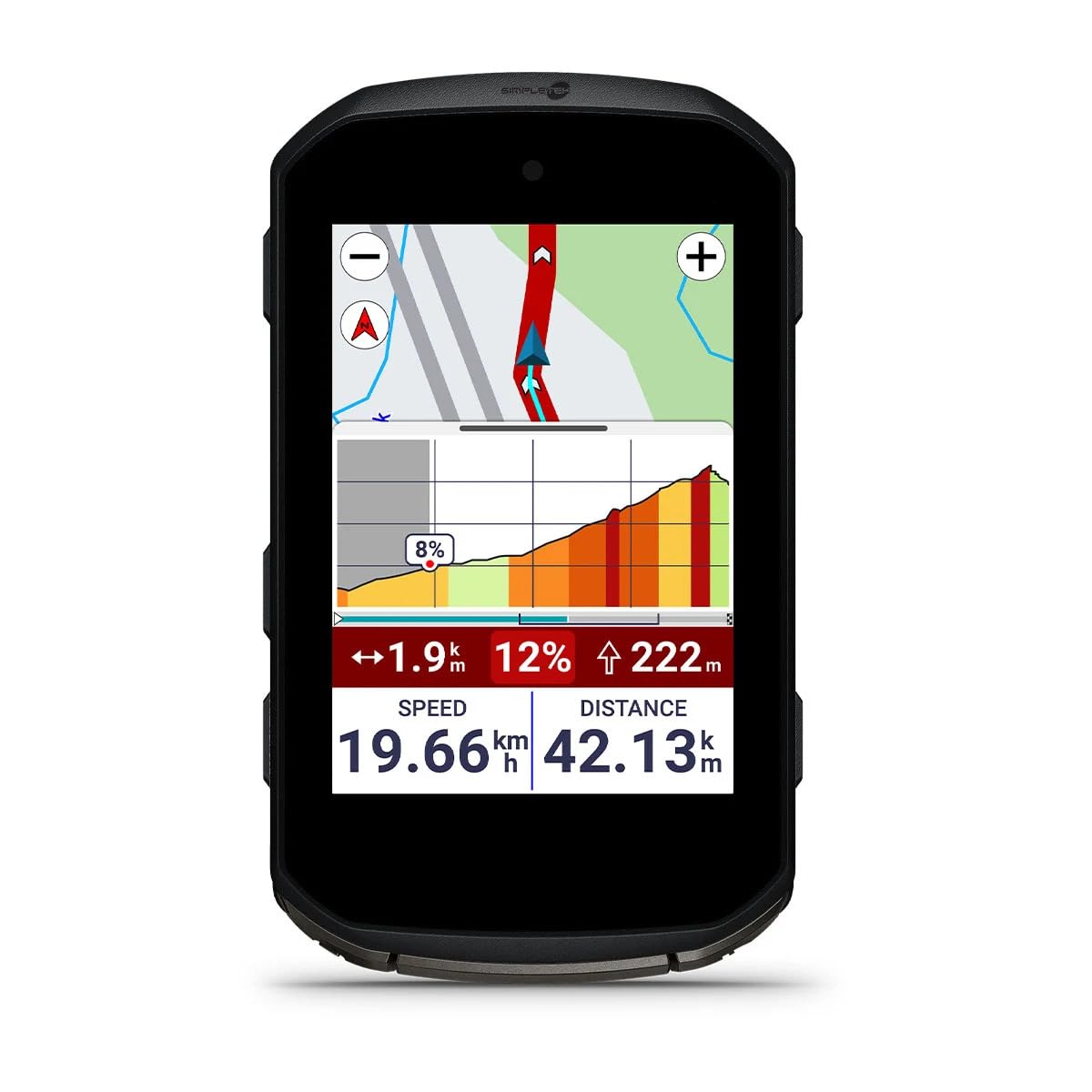 SIMPLETEK - Ciclocomputer Gps Touchscreen 64gb Display 2,7″ 64GB Wi-Fi | pagamenti contactless, mappe integrate, IPX7, Cristalli liquidi, 420 x 600 pixel, Autonomia 12h, Bluetooth, Ant, Livetrack