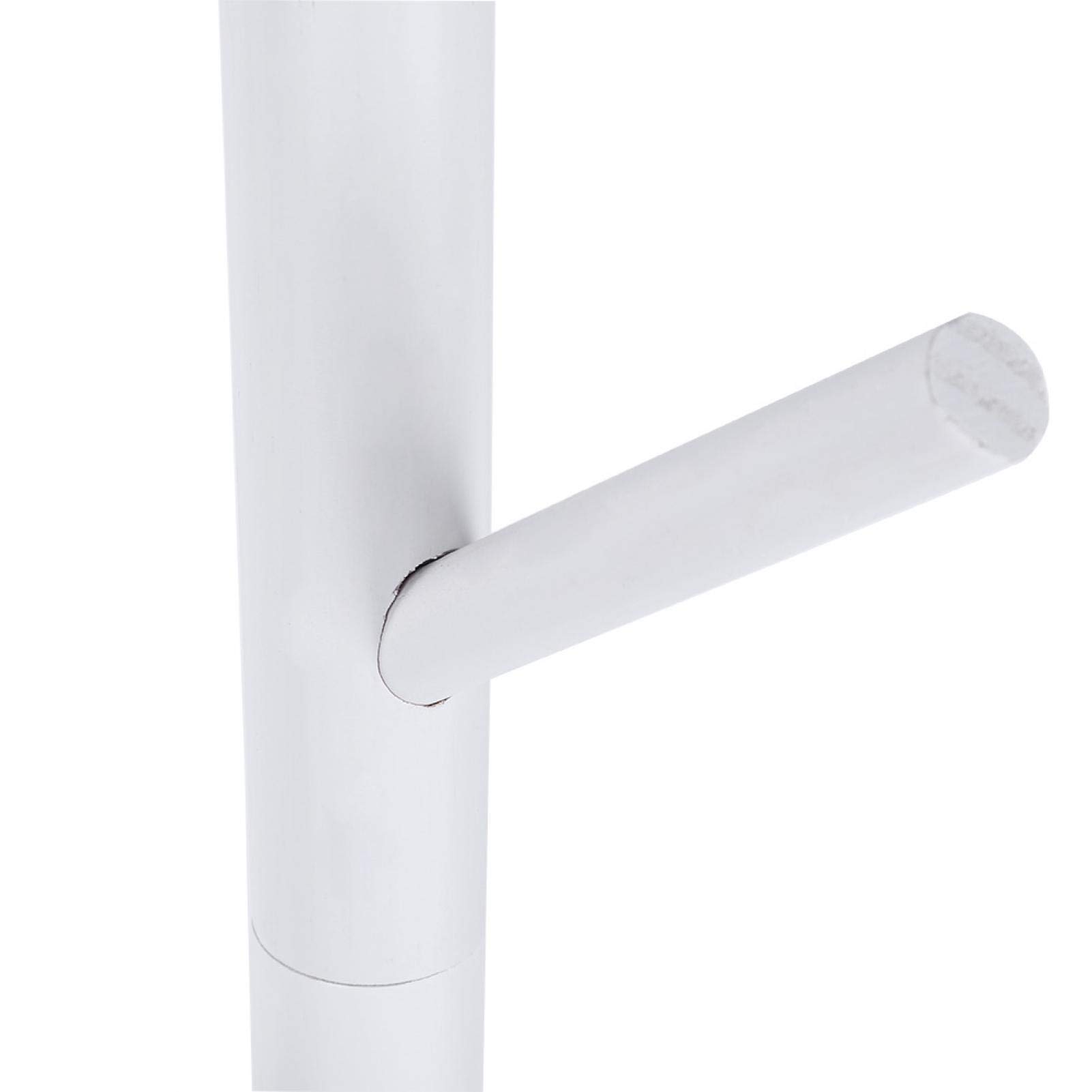 Haofy Perchero de pie de madera, perchero vertical para ropa, sombrero, bolso, chaqueta, bufanda, guantes, 8 ganchos(blanco)