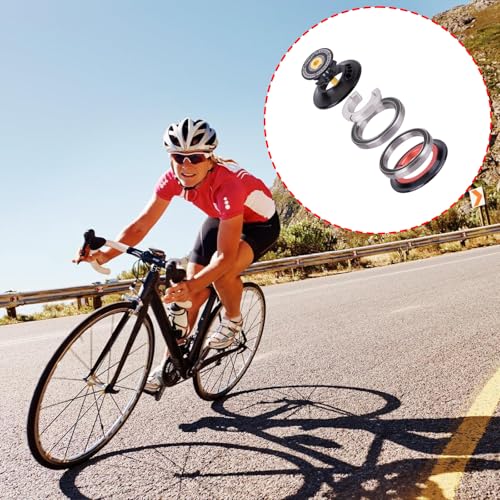 Jeu de direction de vélo à roulement angulaire 30/45° pour routage interne de câbles - 2