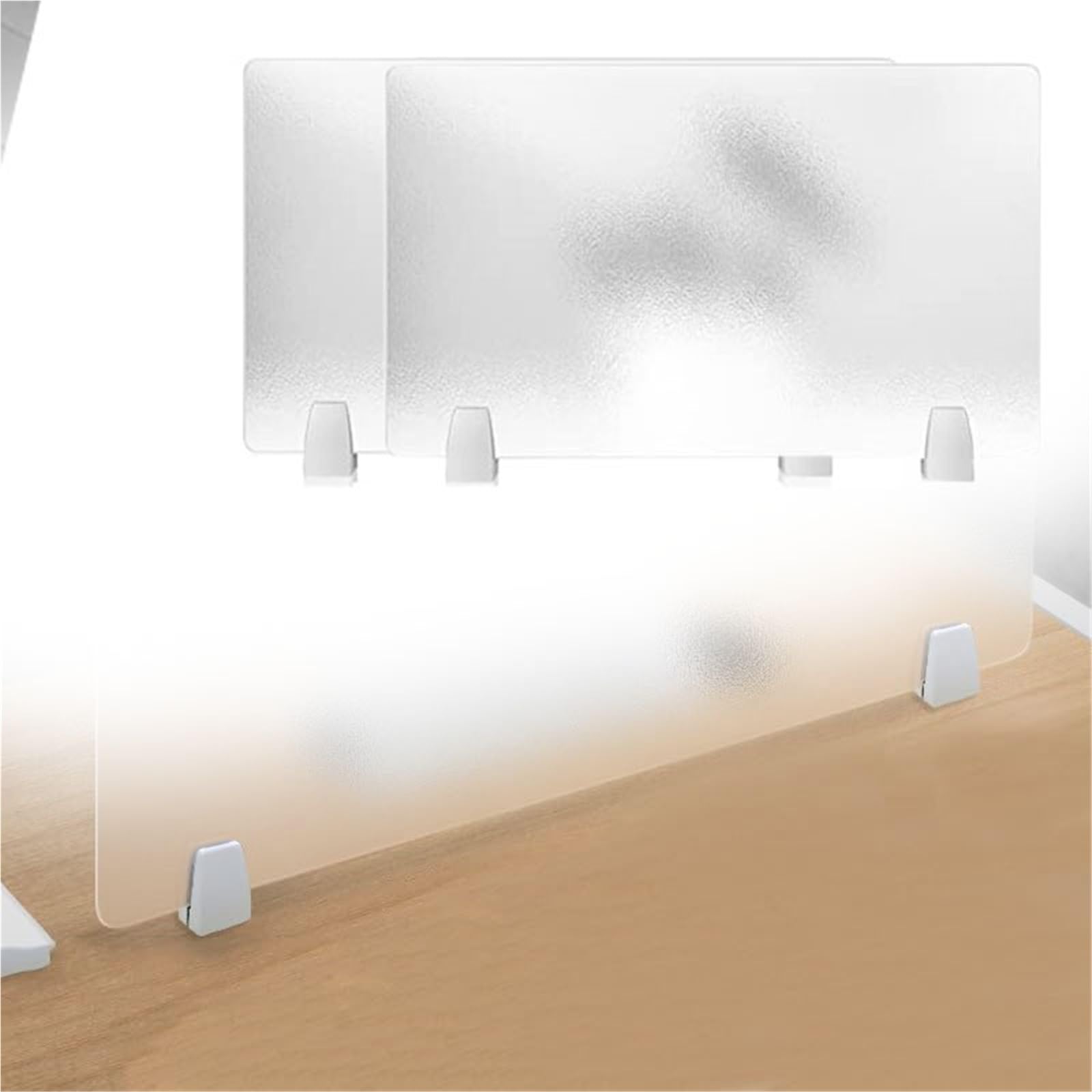 GBRJUYF Half-Transparent Desk Partition Screen - Matte Privacy Divider for Hospital, Conference Room, Home Use (2 pcs, 90CM x 55CM) - Stylish Workspace Solution