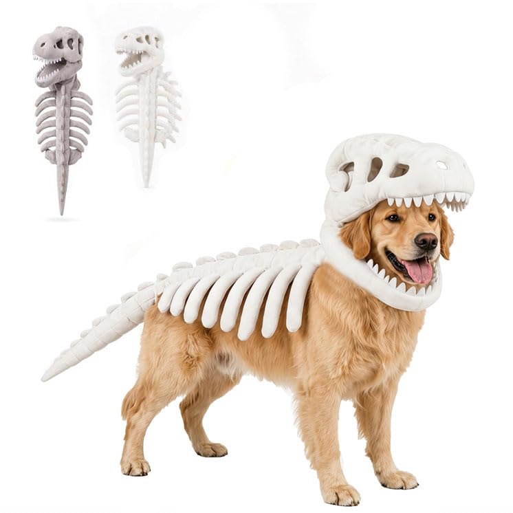 Dog Dinosaur Skeleton Costume,Dog Dinosaur Costume,Pet Dinosaur Costume