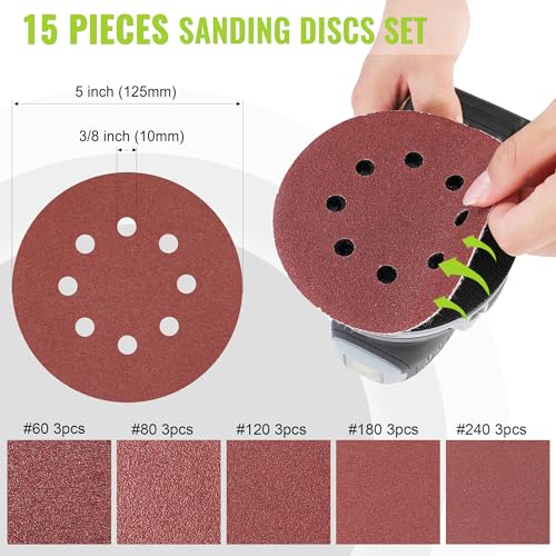 Workpro W125228 Cordless Random Orbital Sander Brushless 6 Variable Speeds 6000 To 12000 Opm thumb #7