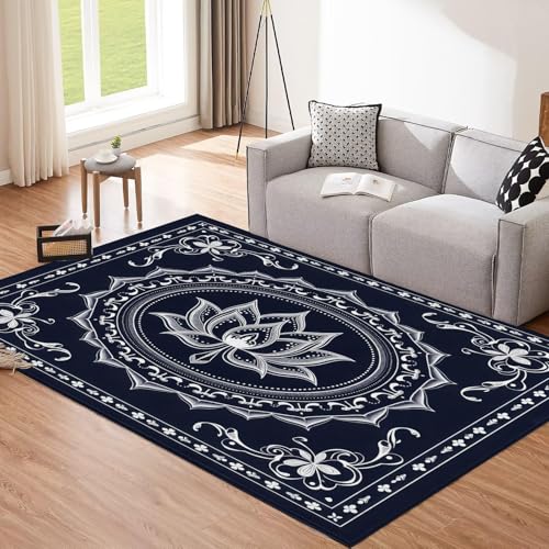 Moquette pour chambre douce motif mandala géométrique design raffiné - 3