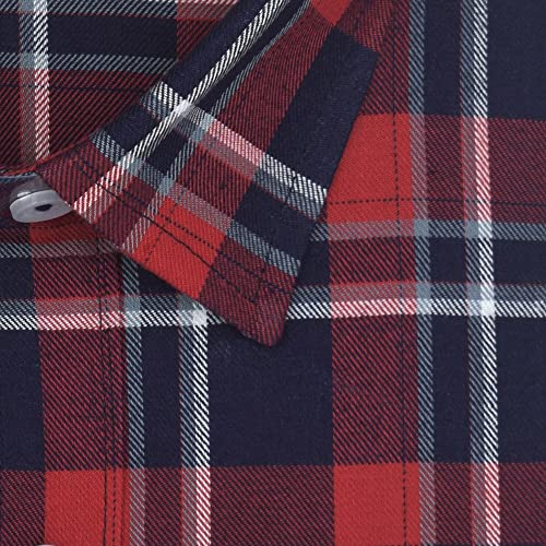 Image of GHPC 100% Cotton Checkered Half Sleeves Regular Fit Formal Shirt for Men