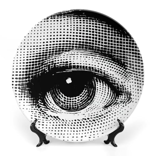 LydlX Lina Cavalieri Plate, Wall Decorative Plate, Mysterious Face Plate Wall Hanging Decoration,Including Bracket and Special Spring Hook,style-25,6inch