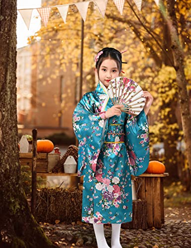 Japanese Kimono Dress for Girls Kids Anime Cosplay Halloween Costume Fancy Robe4